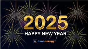 2025 Happy New Year with Duos Energy Logo